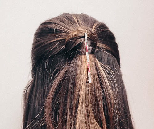 Broche barrette Or, Diamants et Rubis